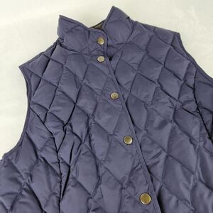 Eddie Bauer Vest M Purple Down Fill Quilted Puffer Full Zip Women Jacket Pockets